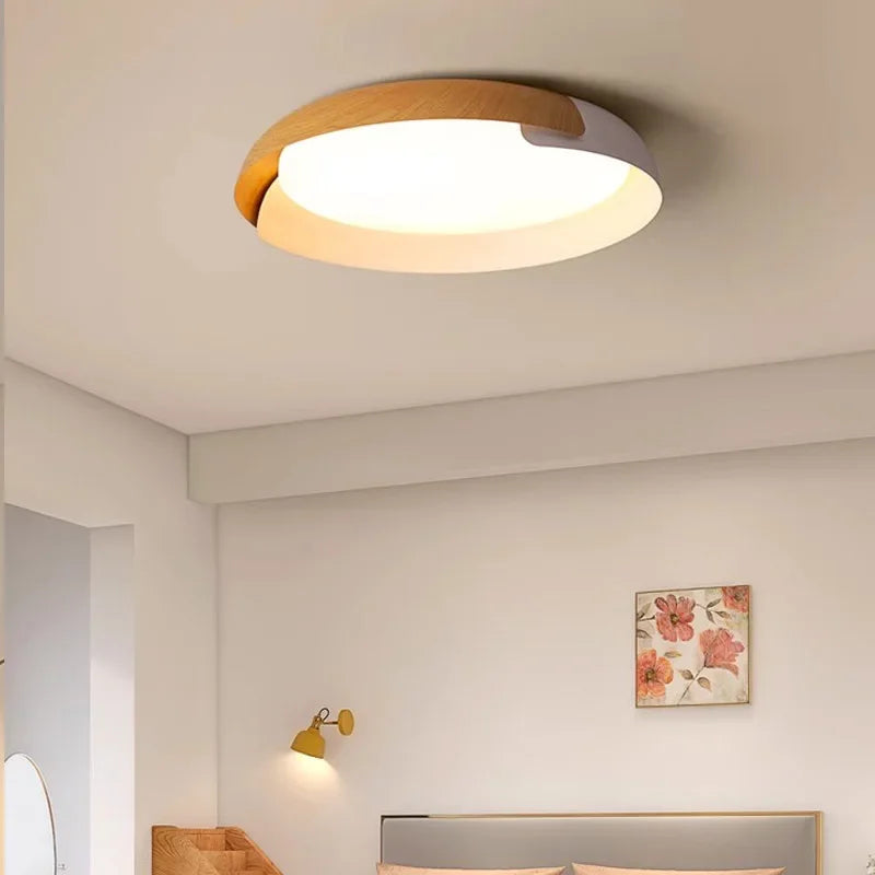 Plafonnier nordique minimaliste en bois