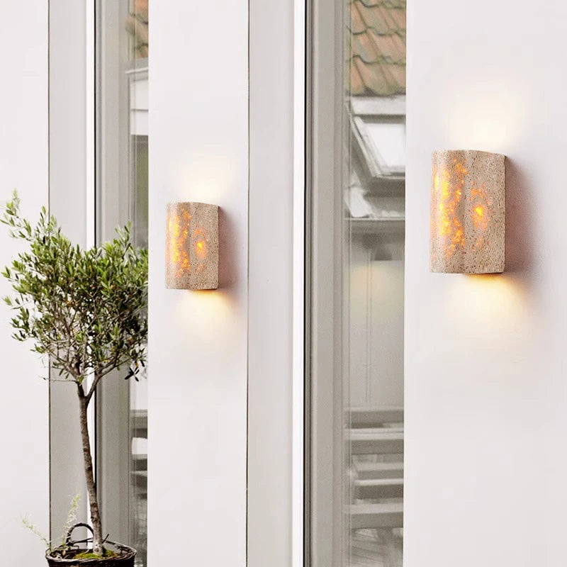 Travertine minimalist ip65 wall lamp