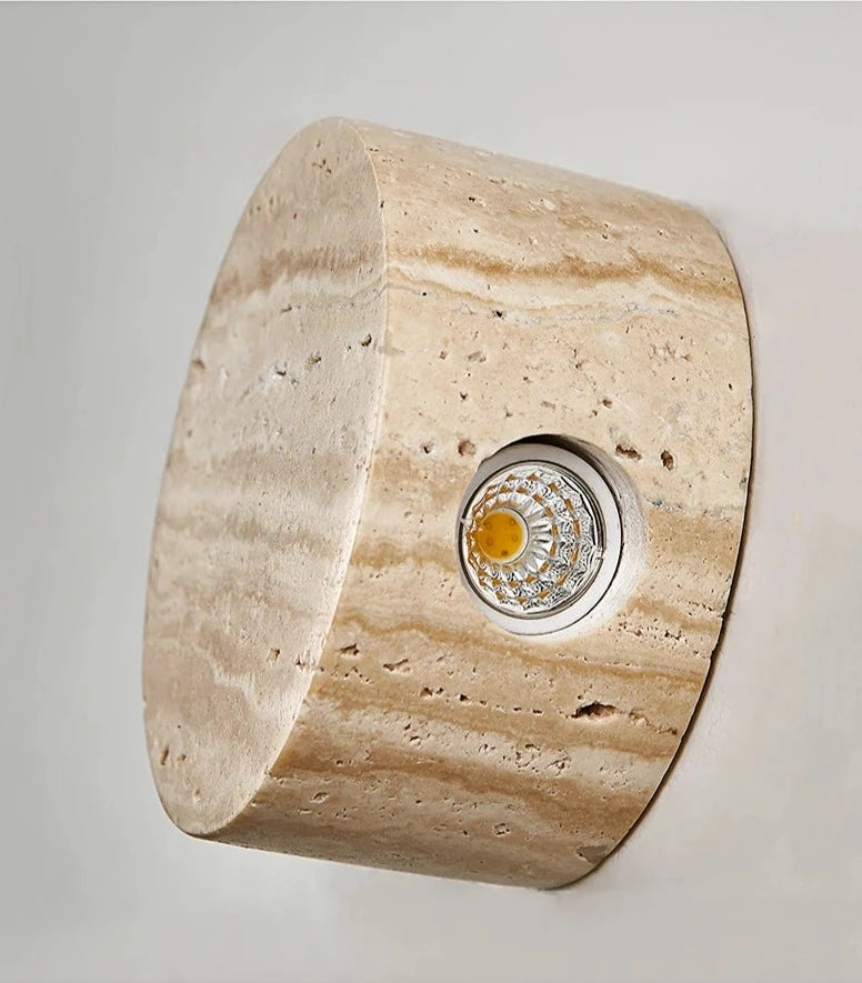 Travertine down wall lamp