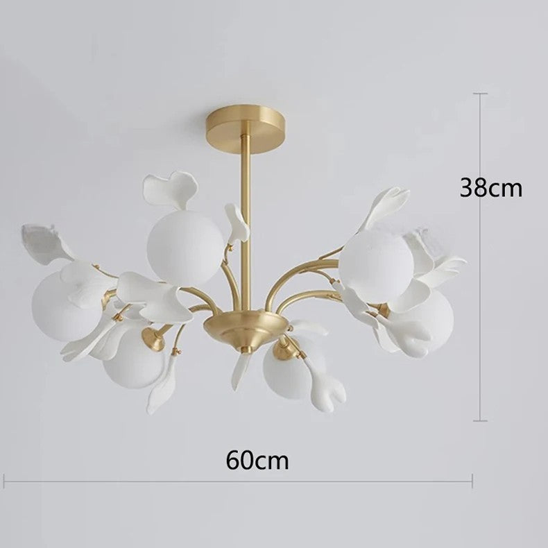 Elegant modern chandelier with glass heads