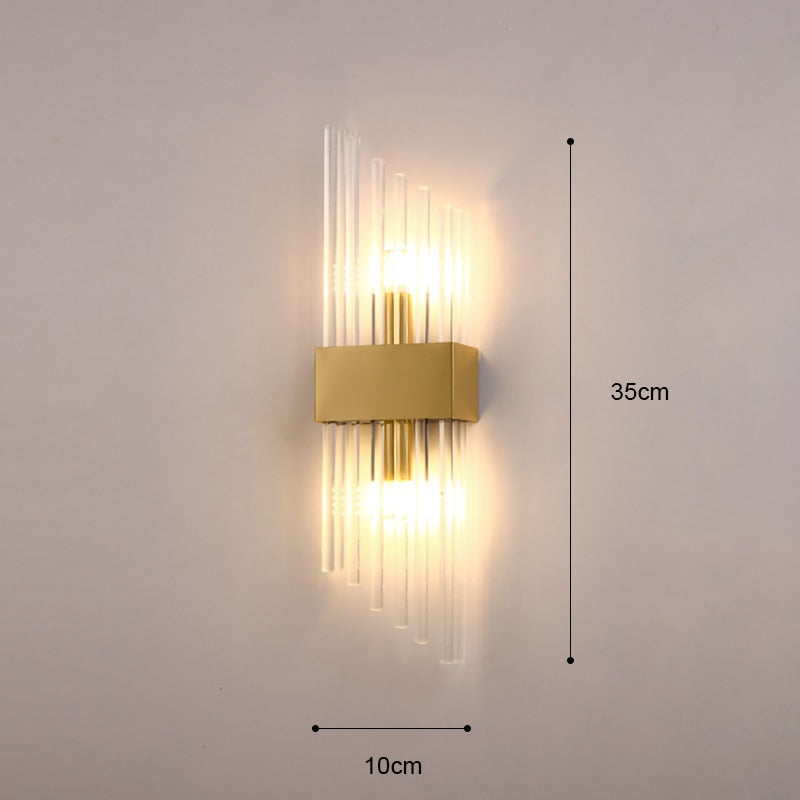 Gouden Kristallen Wandlamp