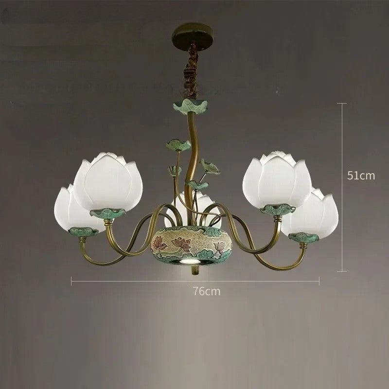 Lotus blossom LED chandelier