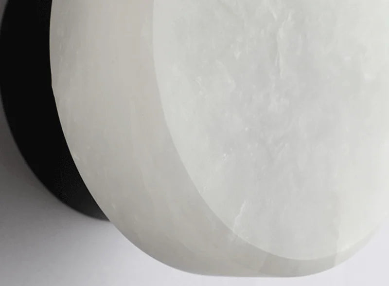 Close-up of Spanish marble lampshade on Modern LED Wall Lamp, highlighting its natural texture and premium material.