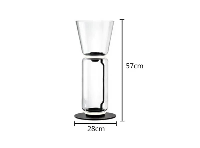 Model B 2-section Italian glass floor lamp – modern minimalist nordic design with 57cm height and 9W LED lighting.