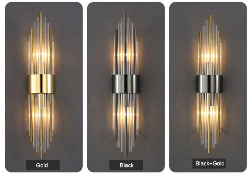 Gouden Kristallen Wandlamp
