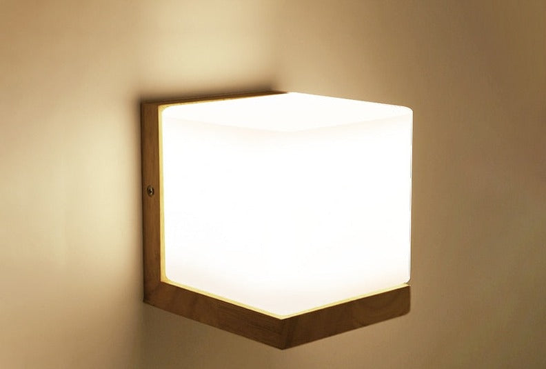 Lampe murale moderne en bois à diodes électroluminescentes