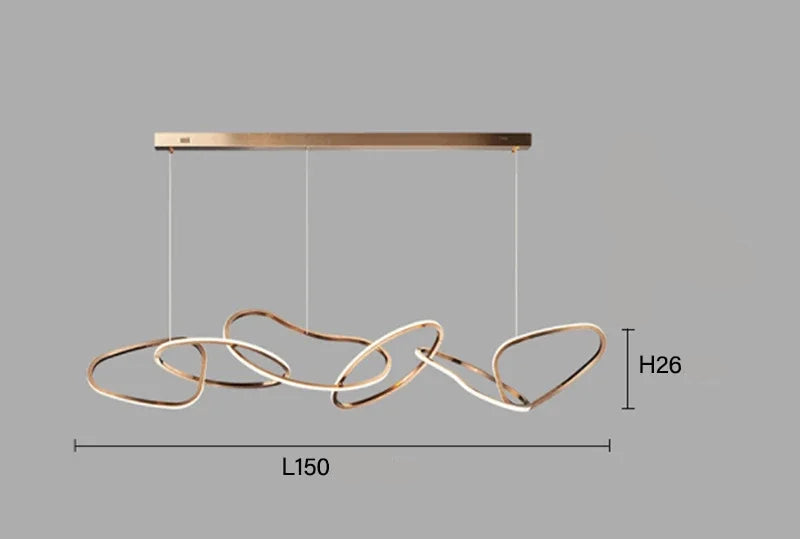 Elegante lampada a sospensione moderna con LED e alone luminoso
