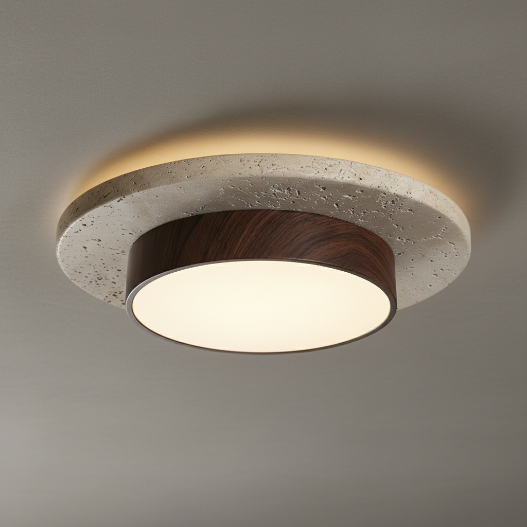 Wabi-sabi stone hotel ceiling light