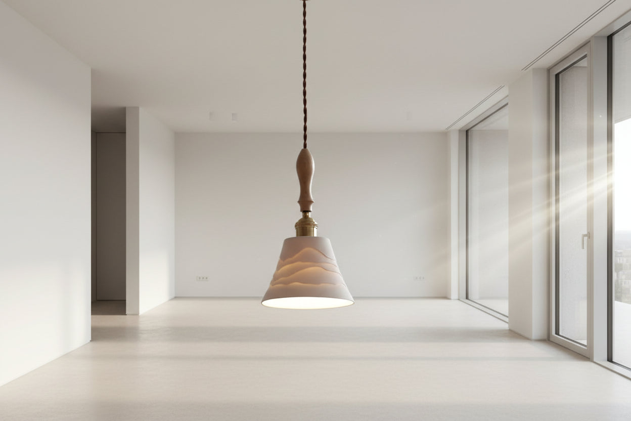 LED-Pendelleuchte aus Keramik und Kupfer in Schmetterlingsform für das Schlafzimmer