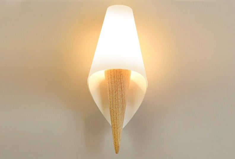 Lampe murale moderne en bois à diodes électroluminescentes
