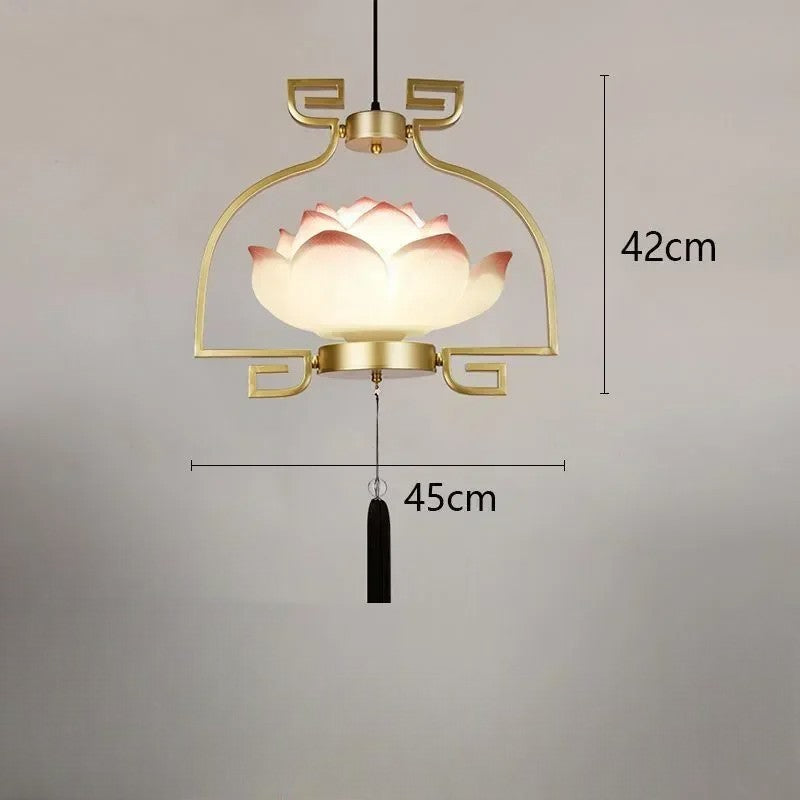 Lotus flower led pendant light vintage