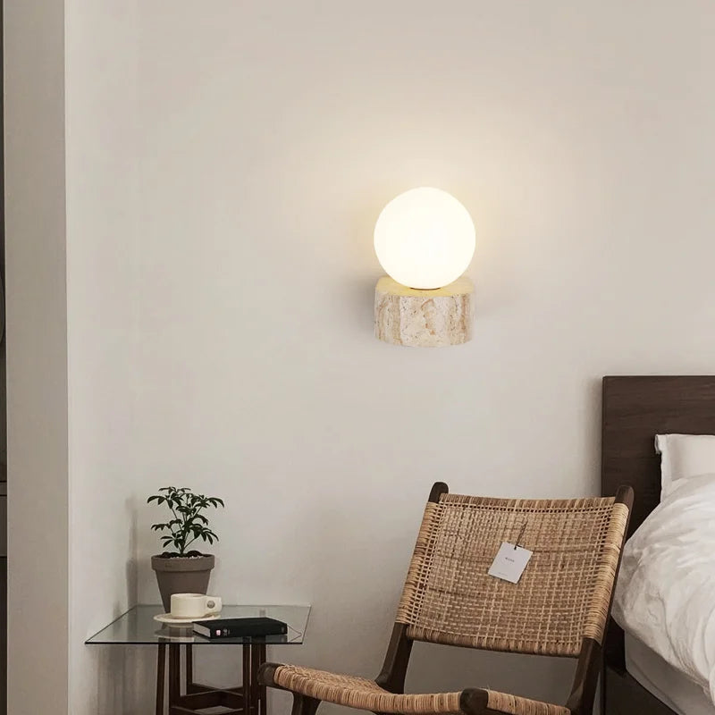 Stone bulb wall lamp