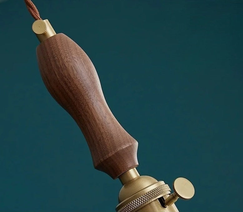 LUXELY vintage taklampa i trä och glas