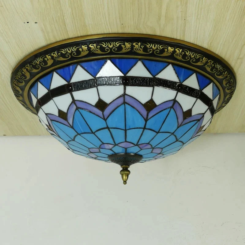 Lámpara de techo circular vintage Tiffany