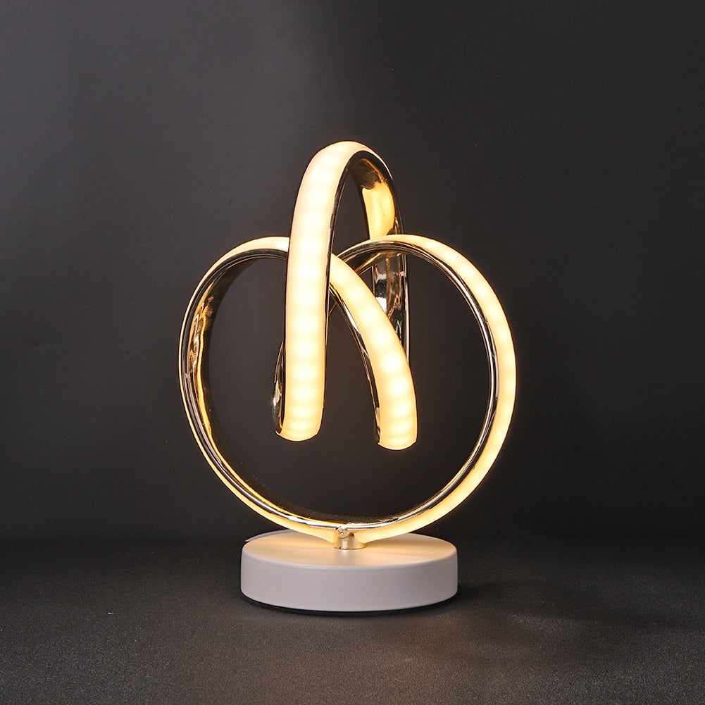 Modern spiralformad LED-bordslampa med varmt ljus