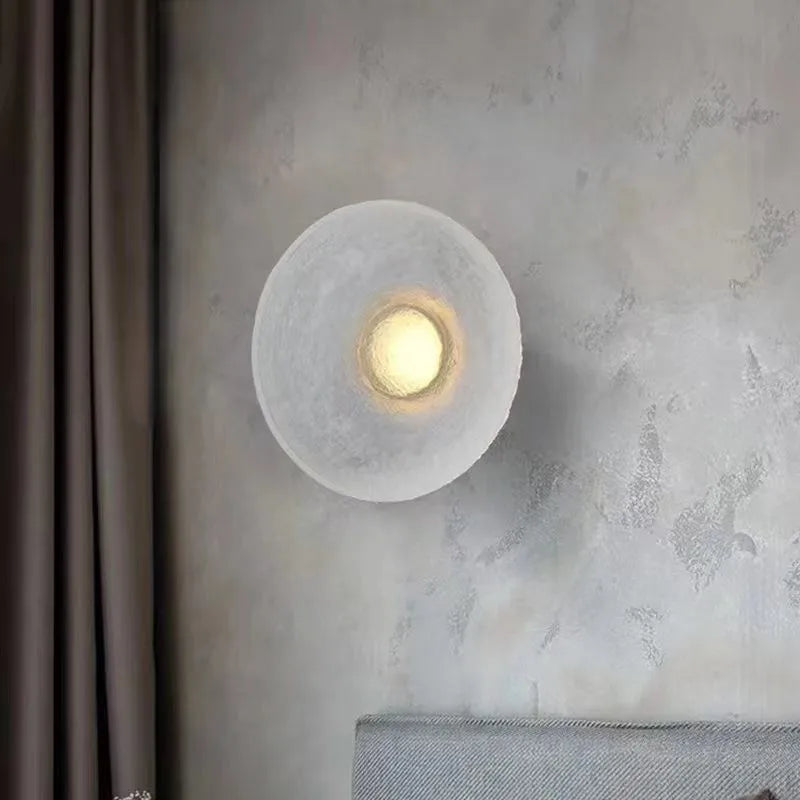 Frosted glass moon design sconce