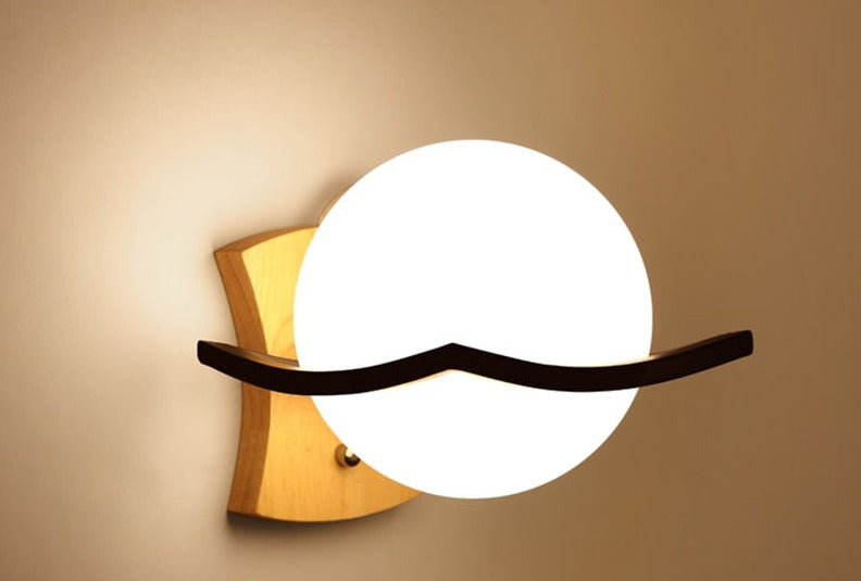 Lampe murale moderne en bois à diodes électroluminescentes