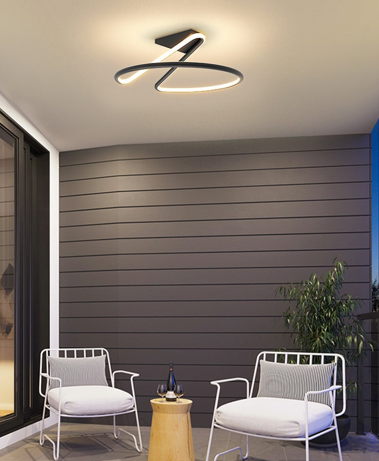 Nordic Minimalist Semi-Oval Ceiling Light