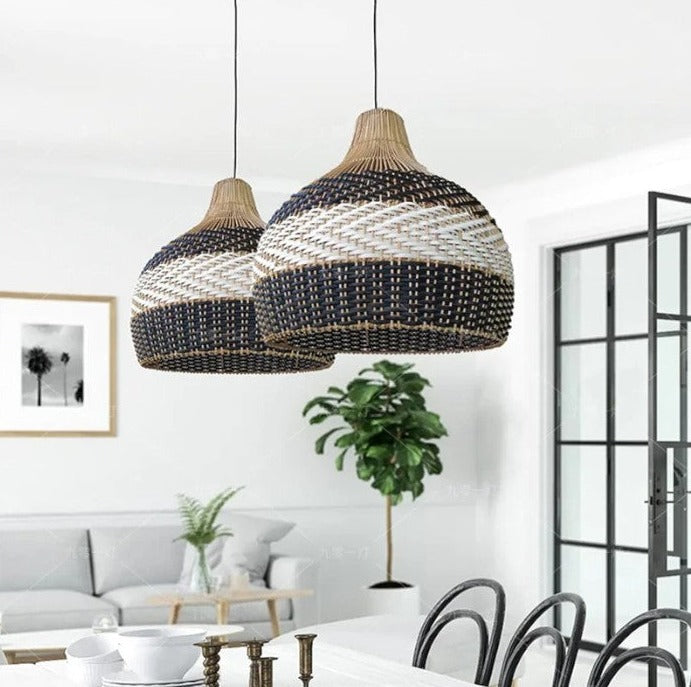 LUXELY rattan pendant light boho farmhouse