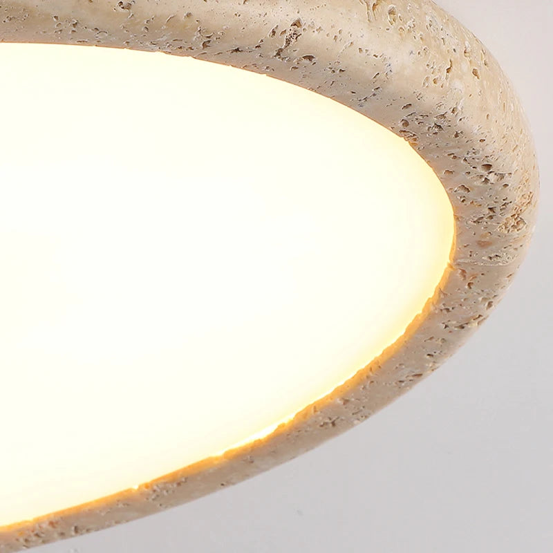 Travertine japanese ceiling light