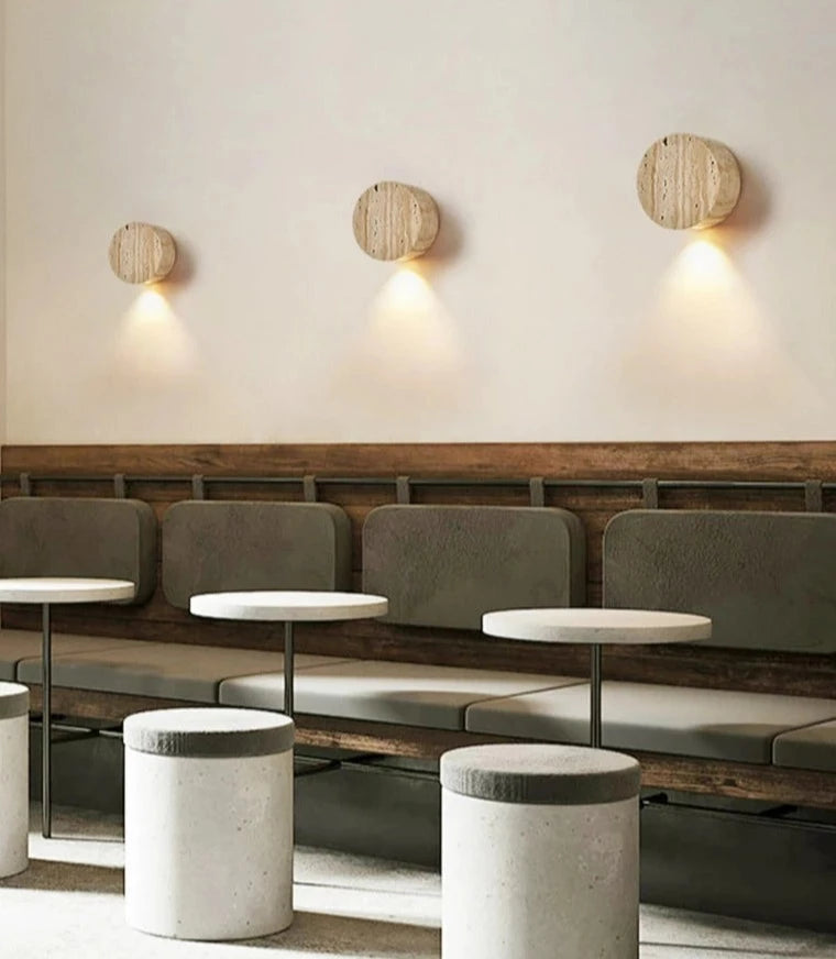 Travertine down wall lamp