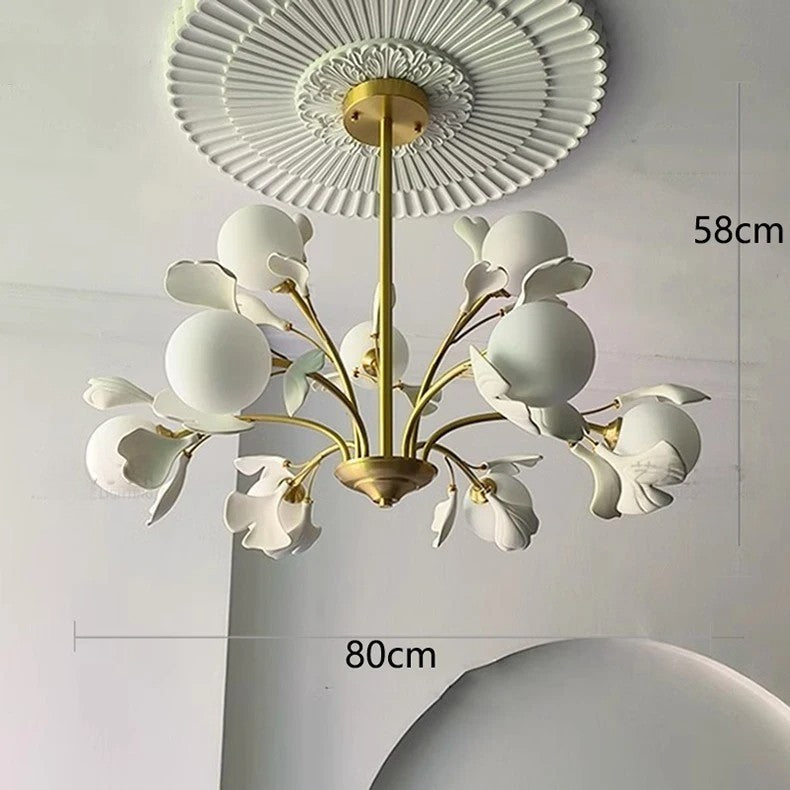 Elegant modern chandelier with glass heads