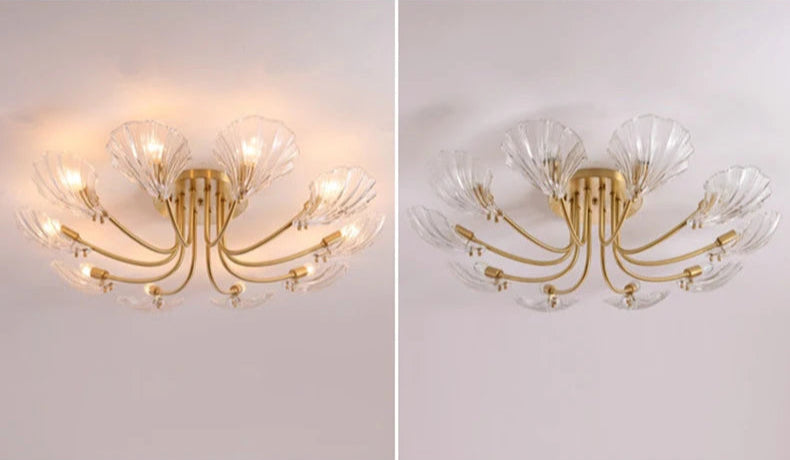 Postmodern design glass shell chandelier