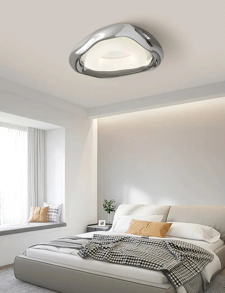 Zilveren design plafondlamp