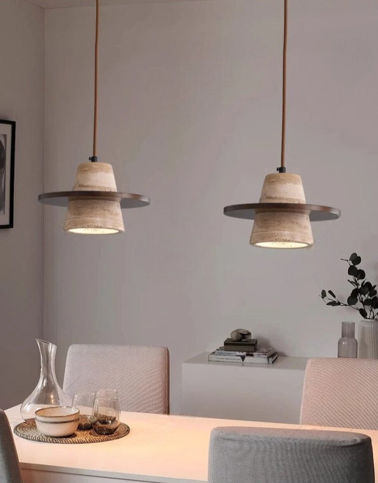LUXE Travertijn stenen LED hanglamp
