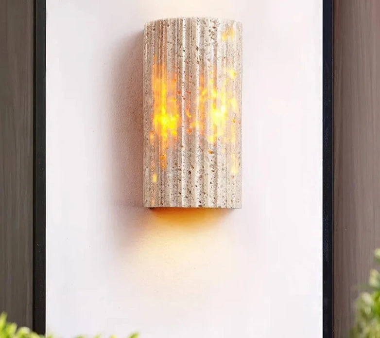 Travertine minimalist ip65 wall lamp