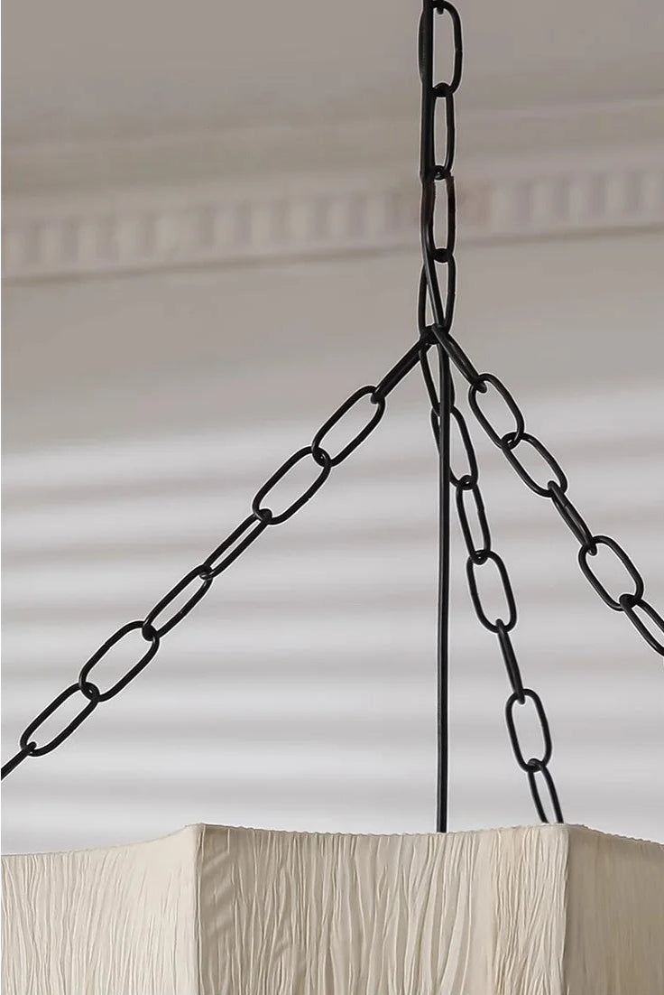 Fabric lotus boho chandelier