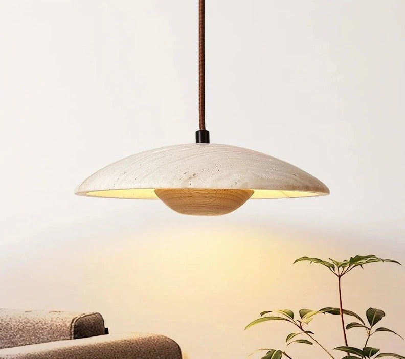 Suspension de chevet LUXELY LED crème style wabi-sabi