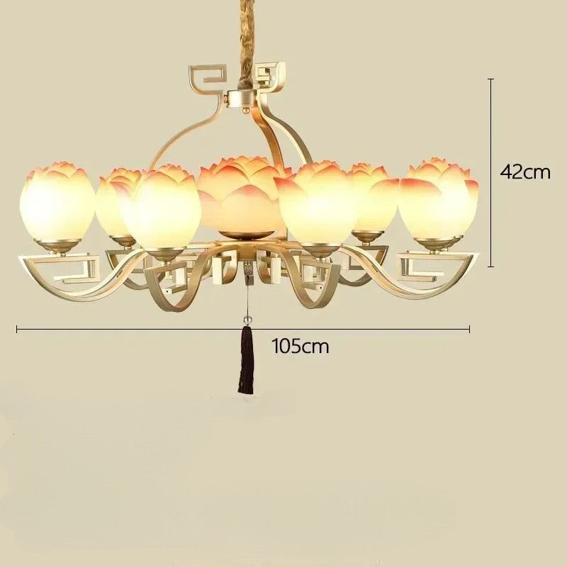 Lotus flower led pendant light vintage