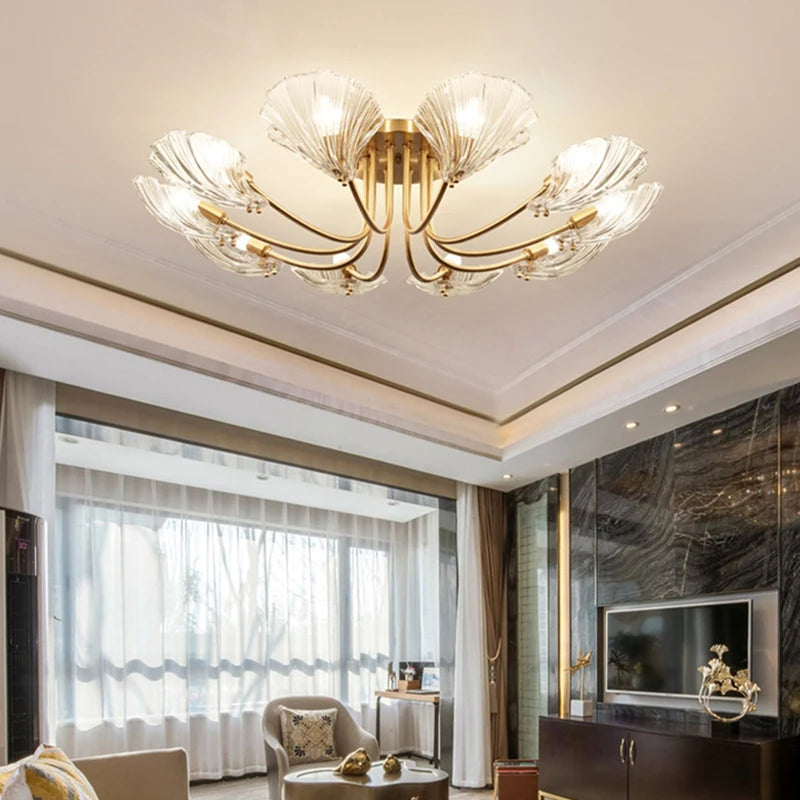 Postmodern design glass shell chandelier