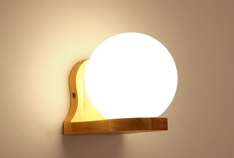Lampe murale moderne en bois à diodes électroluminescentes