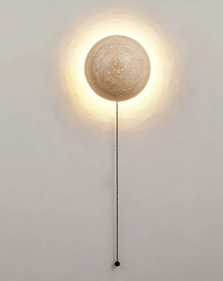 Travertin halfronde wandlamp