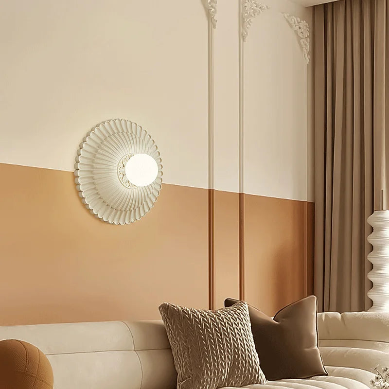 LUXELY milk white french round sconce