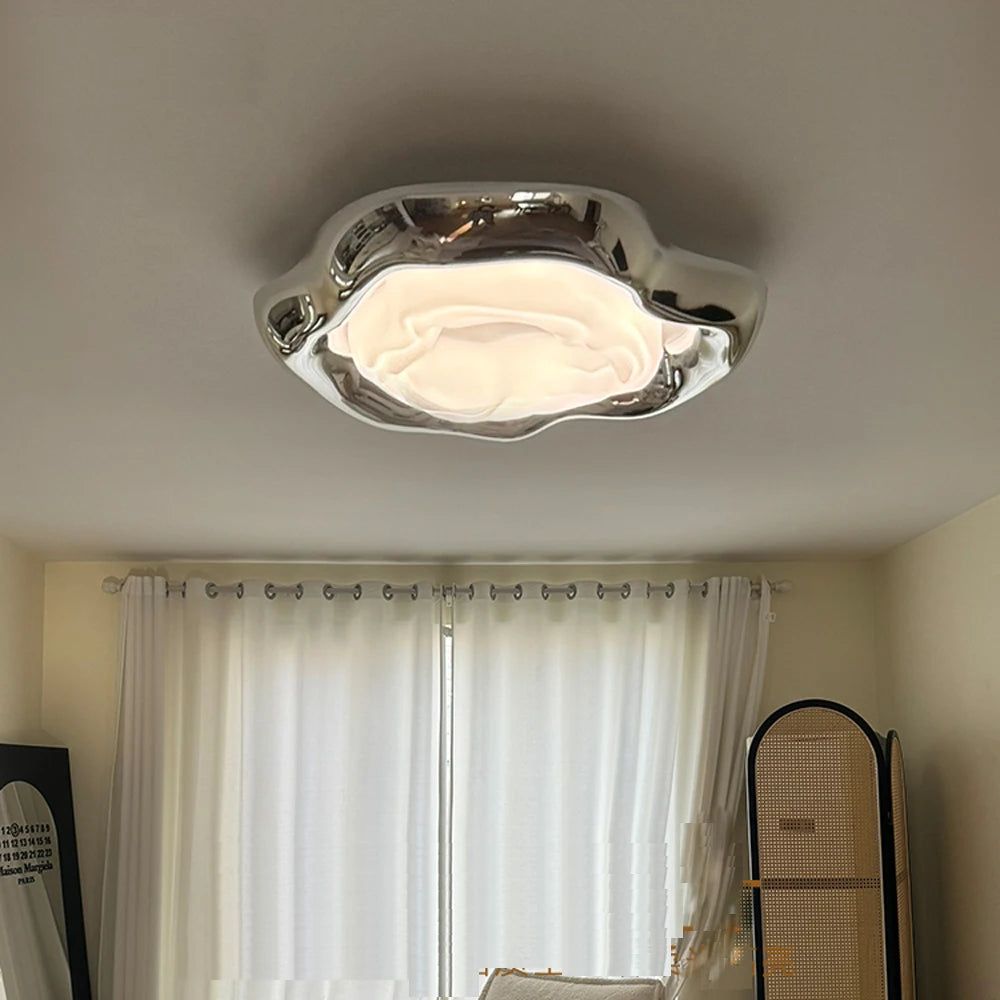 Zilveren design plafondlamp