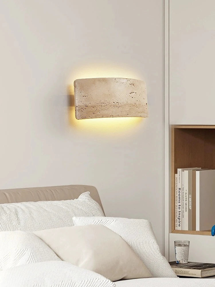 Aplique de piedra travertino ip65