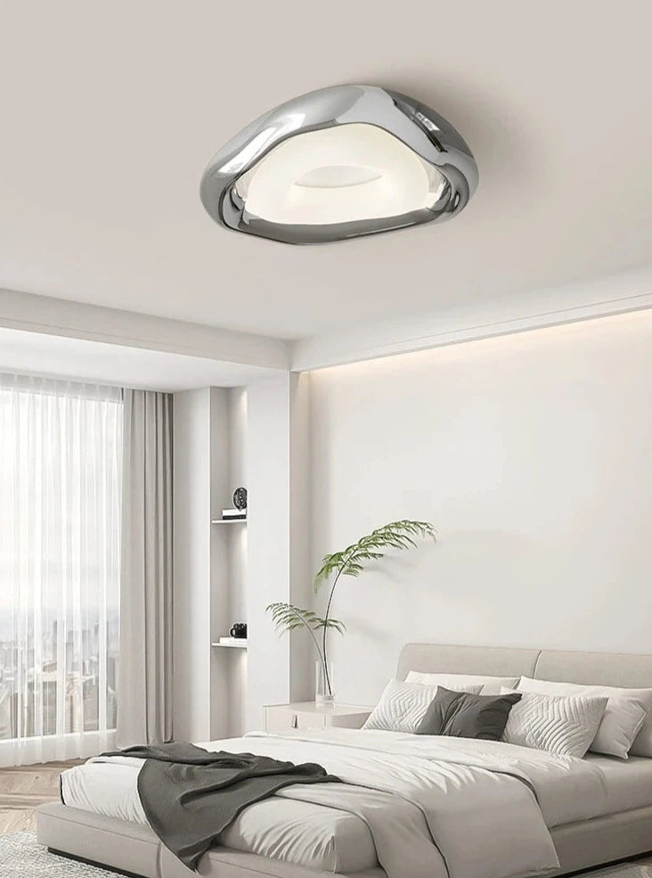 Zilveren design plafondlamp