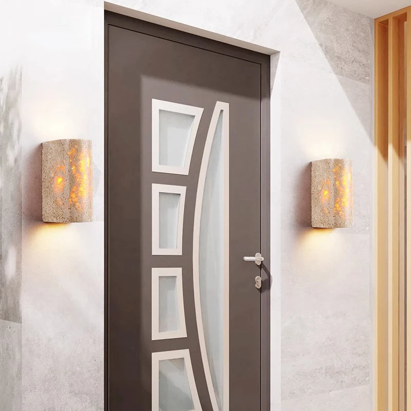 Travertine minimalist ip65 wall lamp