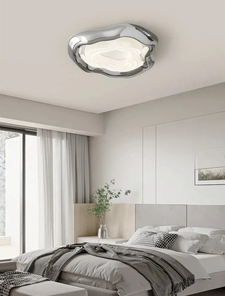 Zilveren design plafondlamp