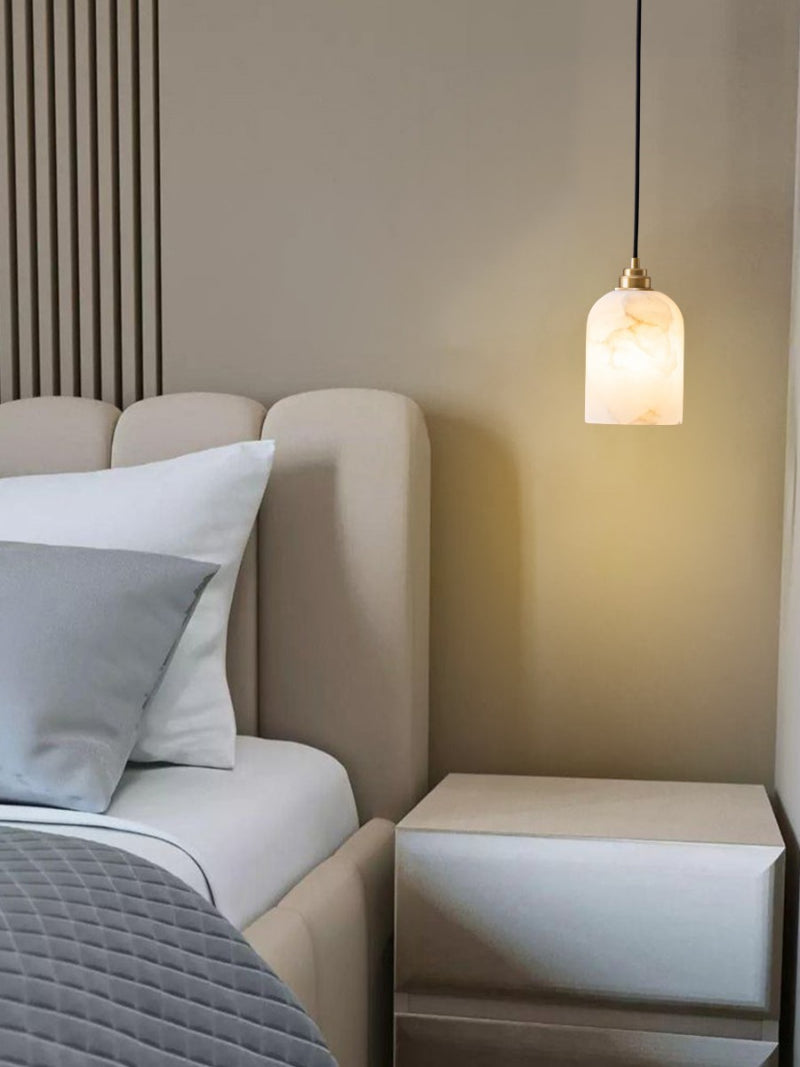 Wabi-Sabi marmor taklampa sovrum