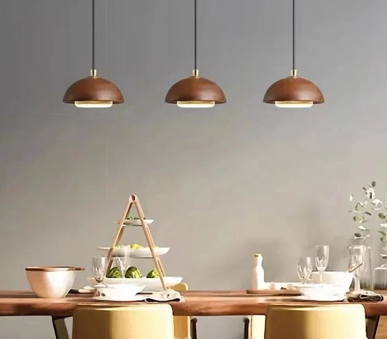 LUXE nordic led-houten hanglamp voor kookeiland