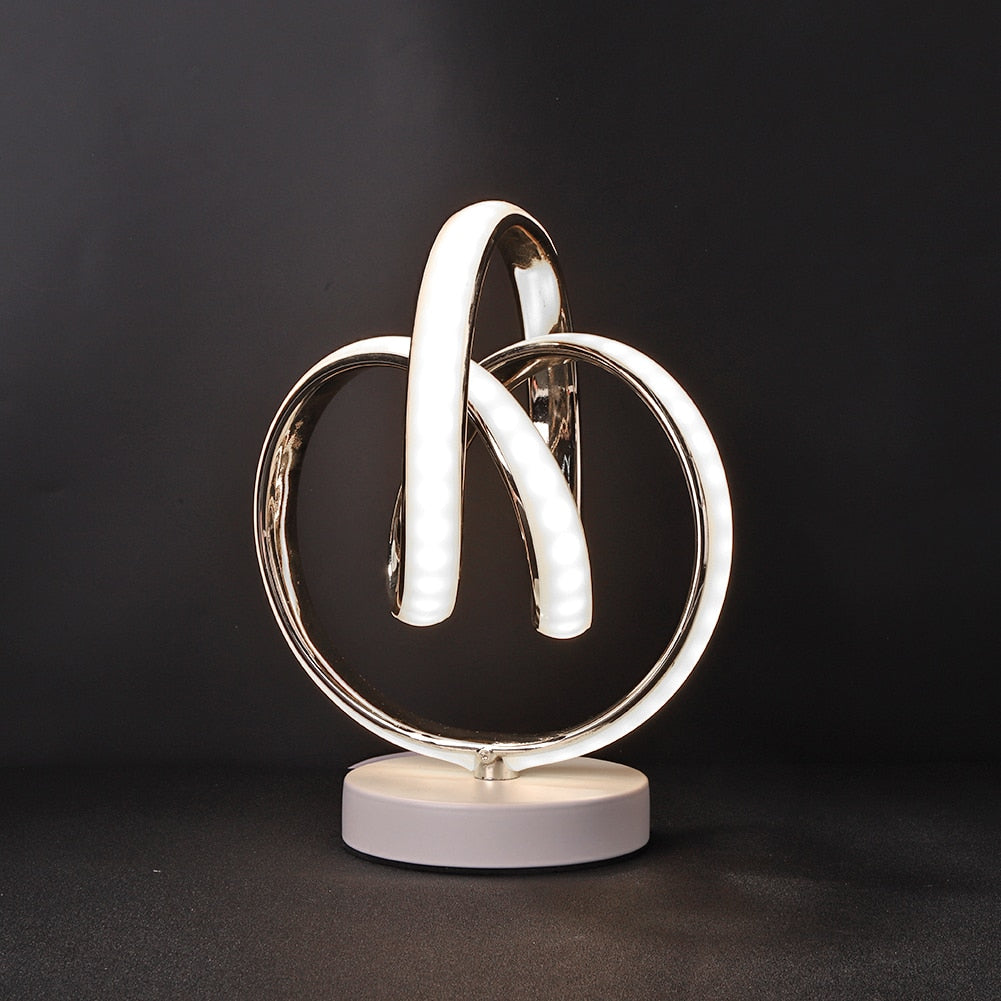Modern spiralformad LED-bordslampa med varmt ljus
