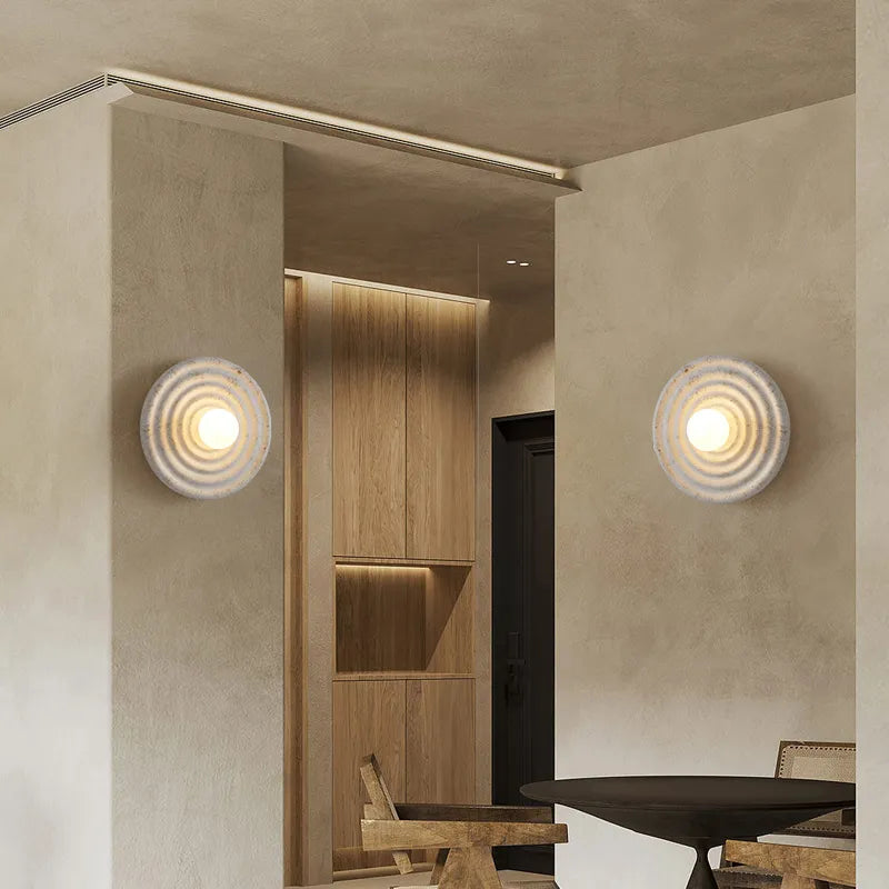 Wabi sabi ronde wandlamp
