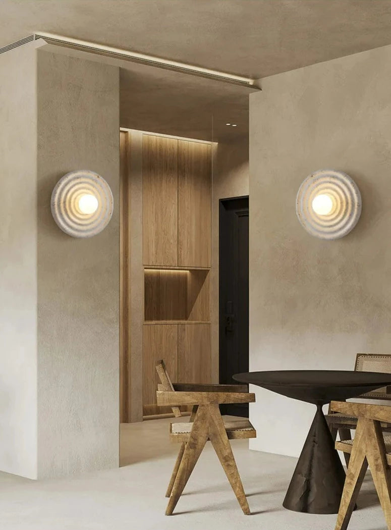 Wabi sabi ronde wandlamp