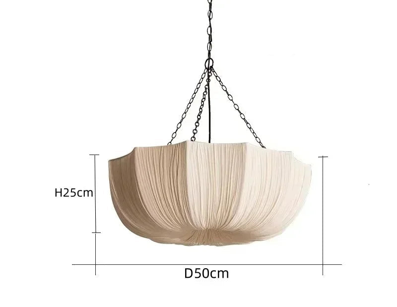 Fabric lotus boho chandelier