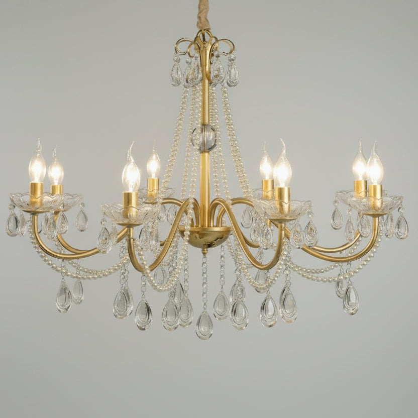 Classic crystal candle ceiling light