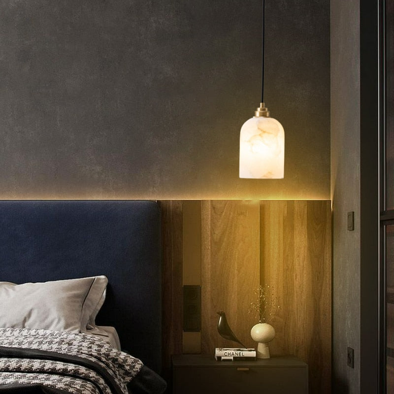 Wabi-Sabi marmor taklampa sovrum